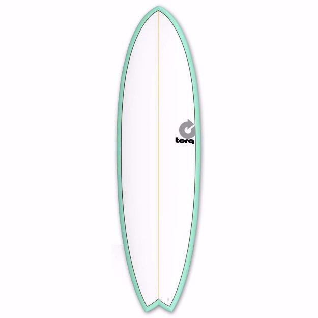 Torq Mod Fish surfboard 7ft 2 - Sea Green/White/Pinline