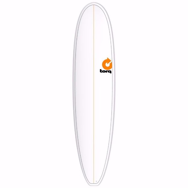 Torq Mini Long surfboard 8ft 0 - White/Pinline