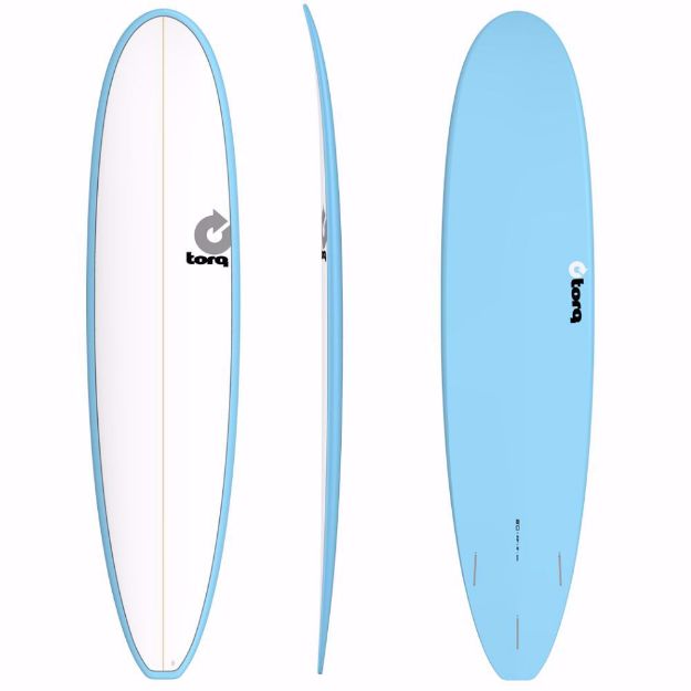Torq Mini Long surfboard 8ft 0 - Blue/Pinline/White Deck