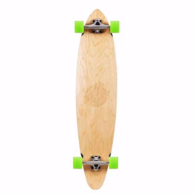 The Porto 42in Canadian Maple Longboard Skateboard Complete (Green Wheels)