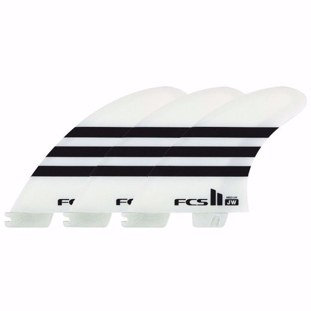 FCS II JW PC Medium Black:White Tri Retail Fins.