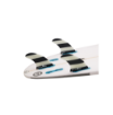 FCS II JF PC Large Black:White Tri Retail Fins - set up