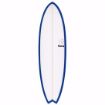Torq Mod Fish surfboard 6ft 3 - Navy Blue/Pinline/White Deck