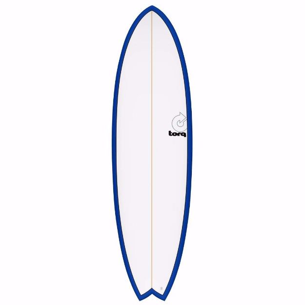 Torq Mod Fish surfboard 6ft 3 - Navy Blue/Pinline/White Deck