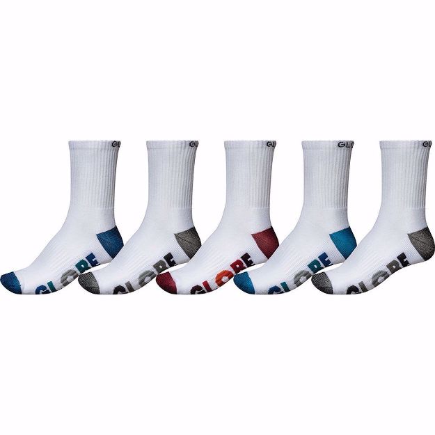 MULTI STRIPE CREW SOCK 5PK WHITE