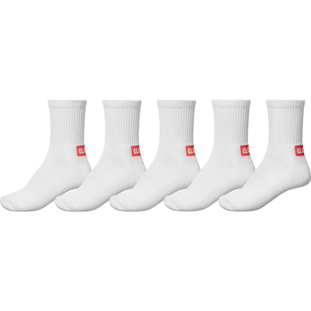 MINIBAR CREW SOCK 5 PACK WHITE